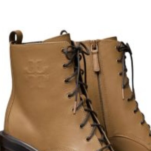 NEW Tory Burch 95 mm  DOUBLE T LUG ANKLE BOOT in Almond Flour  25M2 - Picture 5 of 9